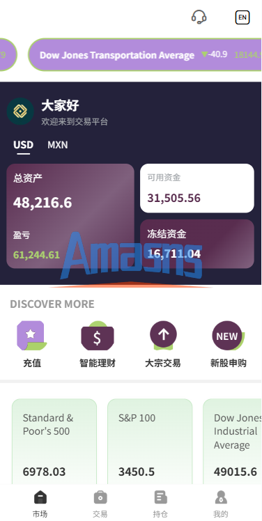 多语言海外股票系统/大宗交易/新股认购/产品理财