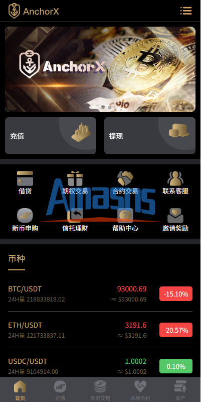多语言交易所/币币期权/永续合约/申购/C2C/贷款理财