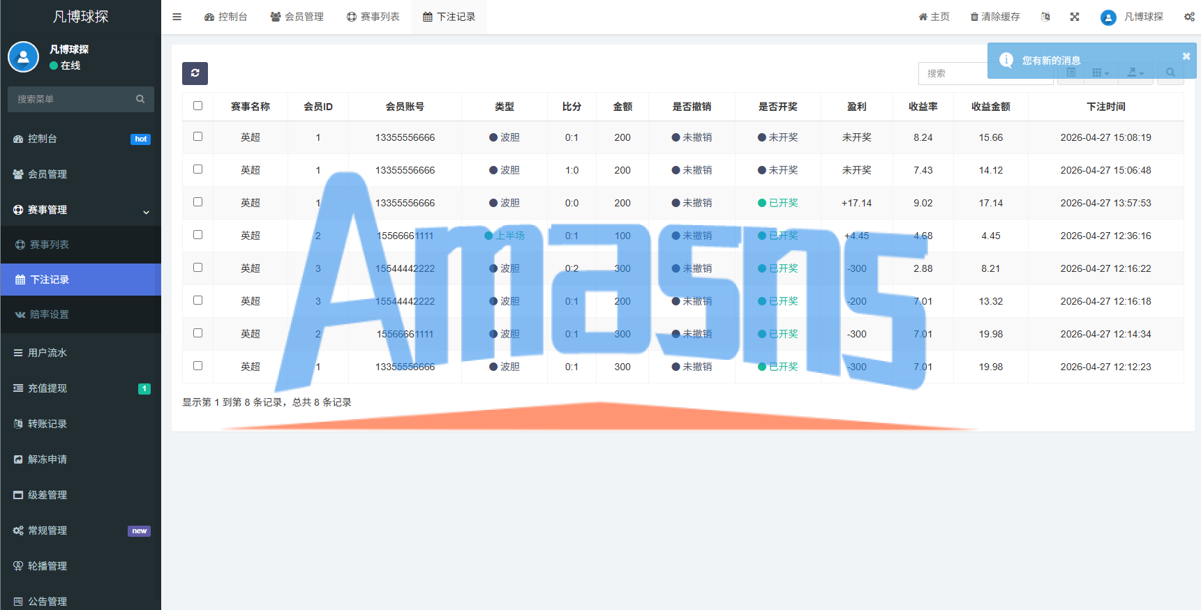 海外反波胆系统/电脑自适应/球盘源码/足球下注