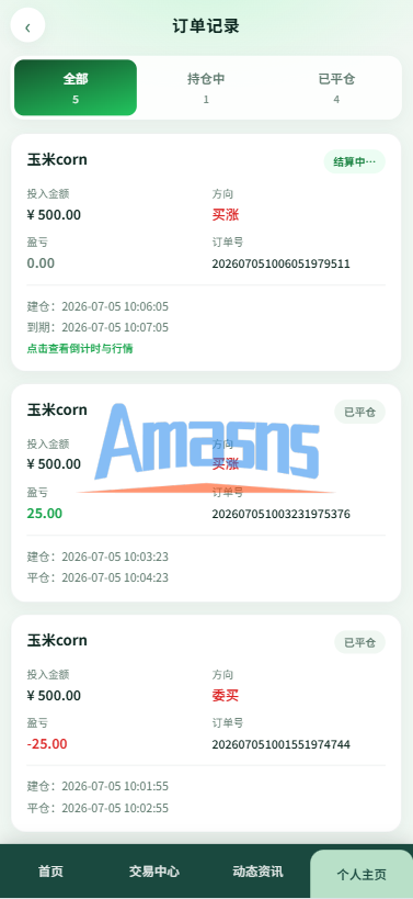 新版农产品微交易系统/PC自适应/信用分/委买微盘
